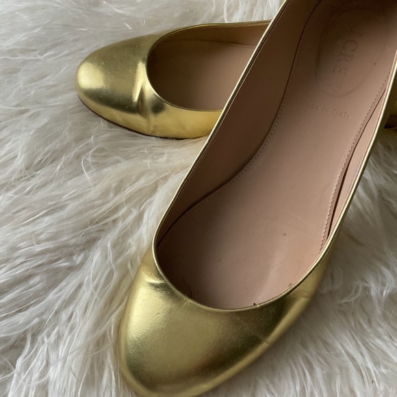 JCREW JANEY GOLD HEEL FLATS sz 7 - Picture 4 of 7
